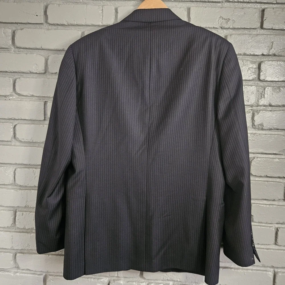 Brooks Brothers Mens‎ Blazer 42R 1818 Regent Wool Jacket Pinstripe Black Italy